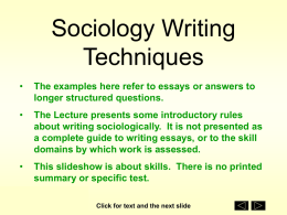 PPT Writing Sociologically