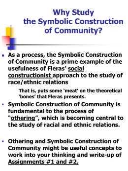 The Symbolic Construction of Community (R. Breton)