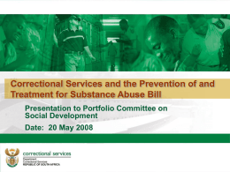 Correctional Services and the Prevention of and Treatment for