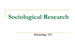 Sociological Research - Fullerton College Staff Web Pages
