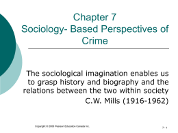 Sociology- Based Perspectives of Crime