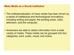 Mass Media as a Social Institution