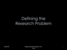 Defining the Research Problem