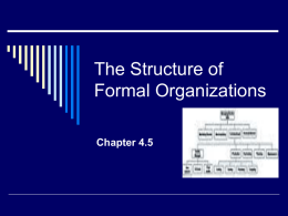 Chapter 4_5 Structure of formal organizations