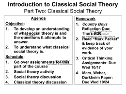 Classical Social Theory - Dr. Cacace`s Social Studies Page 2012-2013