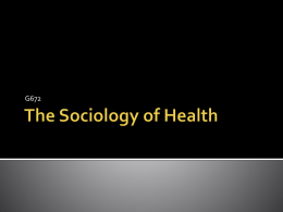 The Sociology of Health