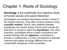 Chapter 1 What is sociology