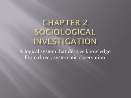 Sociological Investigation