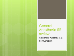 General Anesthesia ITE review
