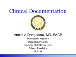 Clinical Documentation - University of California, Irvine