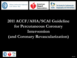 2011 Guideline for Percutaneous Coronary