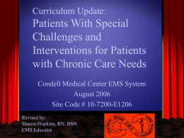 Patients With Special Challenges and Interventions for Patients with