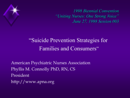 Suicide: Teaching Families and Consumers