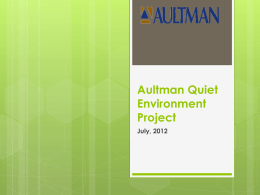 Aultman Quiet Environment Project