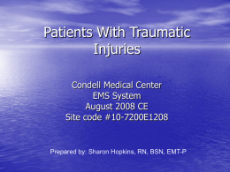 Patients With Traumatic Injuries