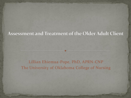 Assessment and Treatment of the Older Adult Client