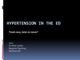 Hypertension in the ED