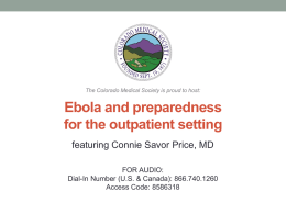 Ebola and Preparedness for THE outpatient setting