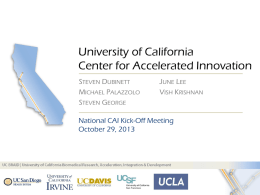 CAI Kick-Off Meeting - Center for Accelerated Innovation