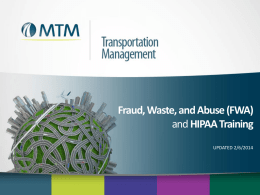 FWA and HIPAA PowerPoint - Mtm
