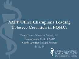 FQHC Tobacco Conference and Behavioral Health