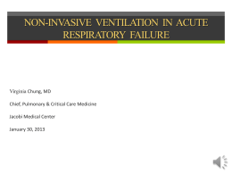 Non-Invasive Ventilation – Dr Chung