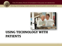 Using Technology With Patients - Florida State University College of