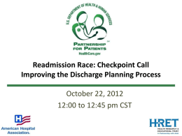 Readmissions Race: Improving the Discharge Planning