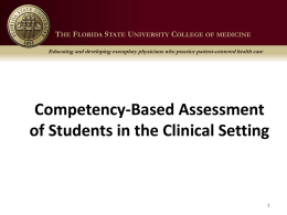 Competency-Based Assessment - Florida State University College