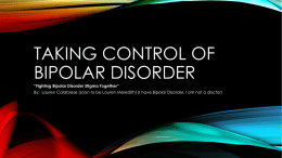 Taking control of Bipolar disorder