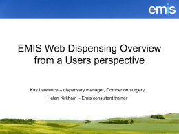 Kay Lawrence - EMIS_Web_Dispensing_