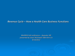 Revenue Cycle – Process flow
