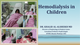 Hemodialysis in Children - Saudi Society of Nephrology