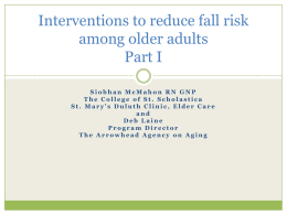 Interventions to reduce fall risk among older adults