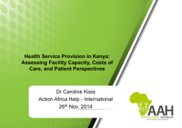 WEAB018 – Health Service Provision In Kenya: Assessing Facility