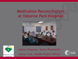 Medication Reconciliation at Osborne Park Hospital
