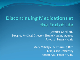 Discontinuing Medications at the End of Life