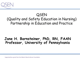 QSEN PowerPoint Template - Maine Partners in Nursing Education