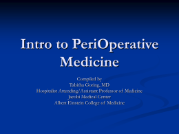 IntrotoPeri-Operative MedicineUpdated