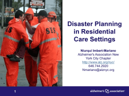 Disaster Planning in Residential Care Settings