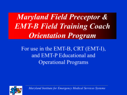 Maryland Field Preceptor Orientation Program