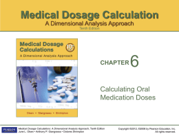 Medical Dosage Calculation