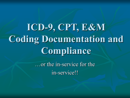 E&M Coding, Documentation and Compliance Education