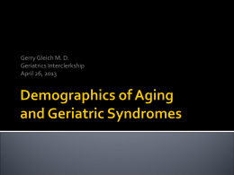 Demographics of Aging and Geriatric Syndromes