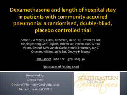 Dexamethasone and length of hospital stay in patients with