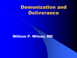 Demonization & Deliverence - Institute of Christian Growth