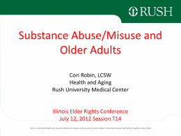 Substance Use, Abuse or Misuse in the Older Adult Population