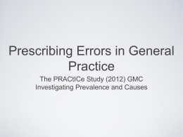 Prescribing Errors in GP