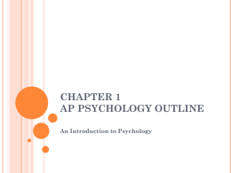 CHAPTER 1 AP PSYCHOLOGY OUTLINE
