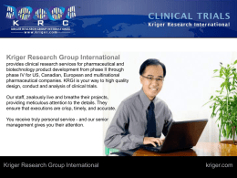 Clinical Trials (PowerPoint) - Kriger Research International
